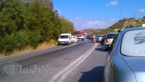 Τροχαίο στην Εθνική οδό με δύο τραυματίες (φωτο)