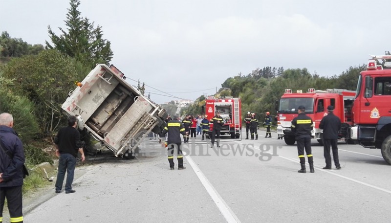 Νεκρός οδηγός απορριμματοφόρου μετά από τροχαίο στην εθνική Χανίων- Κισάμου