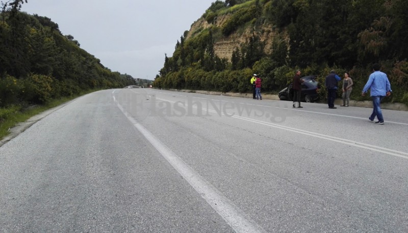 Απορριμματοφόρο ντελαπάρισε στην εθνική οδό Χανίων - Κισσάμου (φωτο)