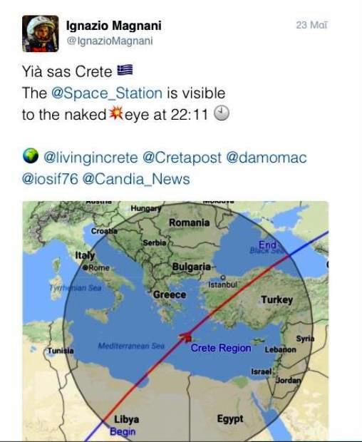 «Yià sas Crete»: Το μύνημα από τον Διαστημικό σταθμό της NASA