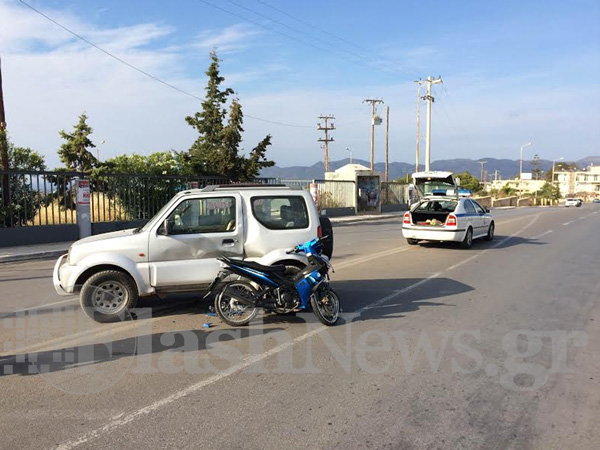 Χανιά: Σύγκρουση ΙΧ με δίκυκλο στα Κουνουπιδιανά - Ενας 20χρονος τραυματίας (φωτο)