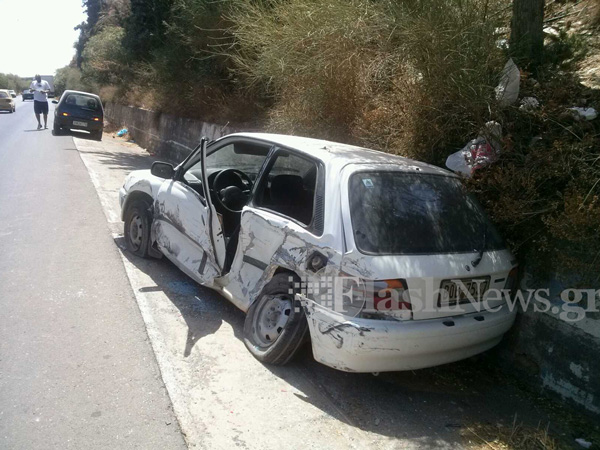 Τροχαίο στην εθνική οδό Χανίων-Ρεθύμνης στο Πλατάνι