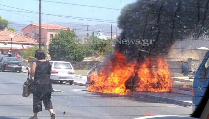 Μπουρλότο αυτοκίνητο στα Χανιά – Καταστράφηκε τελείως (φωτο)