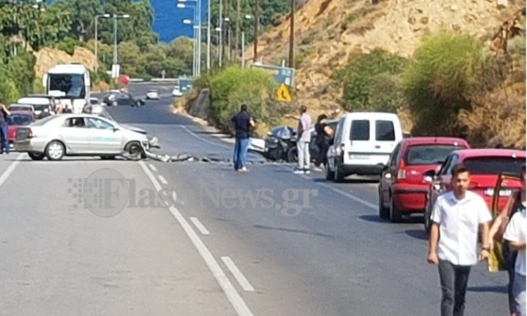 Σφοδρή σύγκρουση μεταξύ οχημάτων στα Χανιά