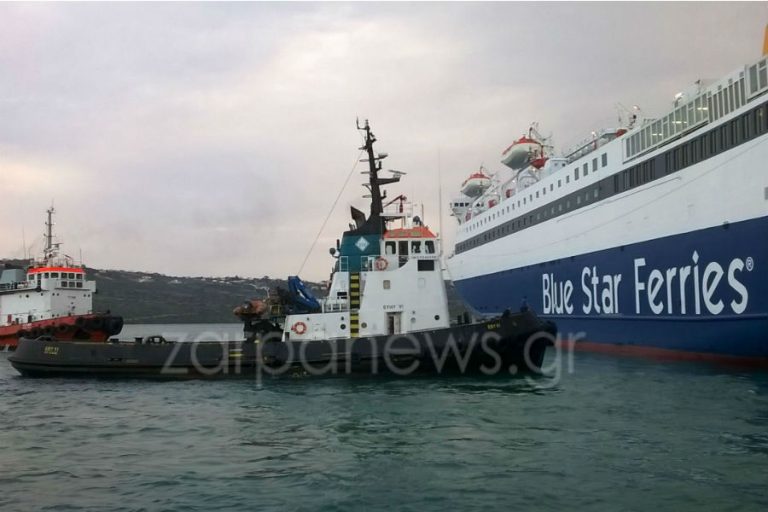 Πάλεψε το πλοίο με τους ανέμους στο λιμάνι της Σούδας Χανίων το πρωί