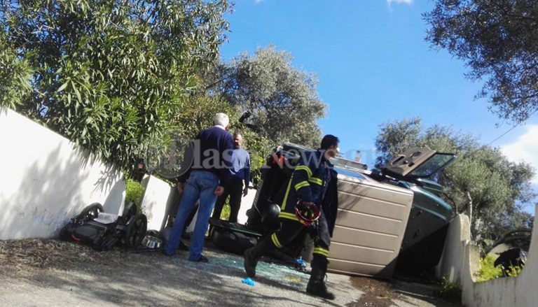 Σοβαρό τροχαίο στα Χανιά με εγκλωβισμό - Στο όχημα επέβαινε ένα μωρό (φωτο)