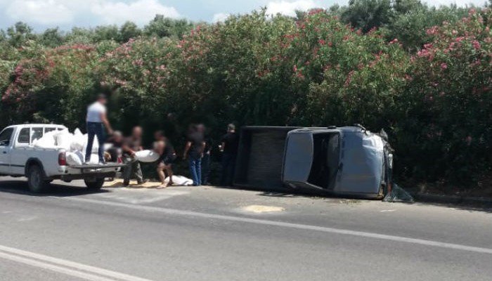 Αυτοκίνητο τούμπαρε στον Πλατανιά (φωτο)