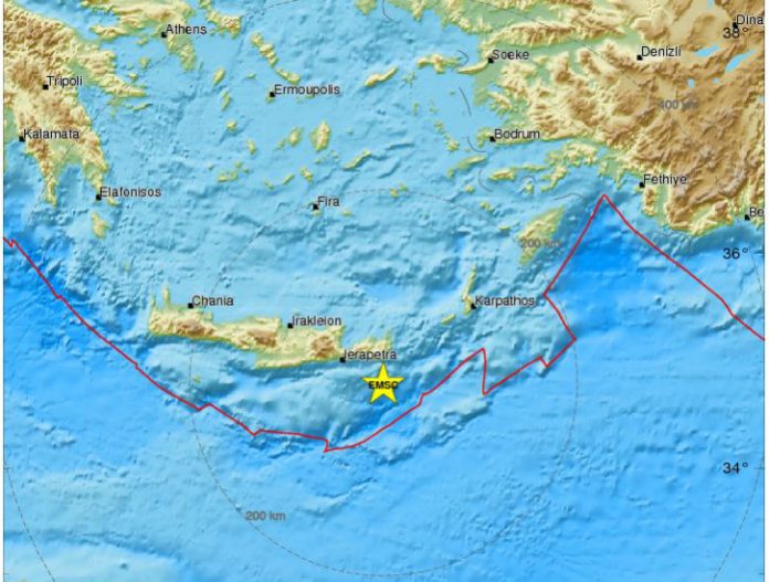 Σεισμός 4,9 Ρίχτερ ταρακούνησε τη νότια Κρήτη