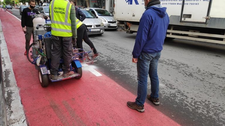 Χανιά: Ολοκληρώνεται η δημιουργία του πρώτου ποδηλατόδρομου (φωτο)