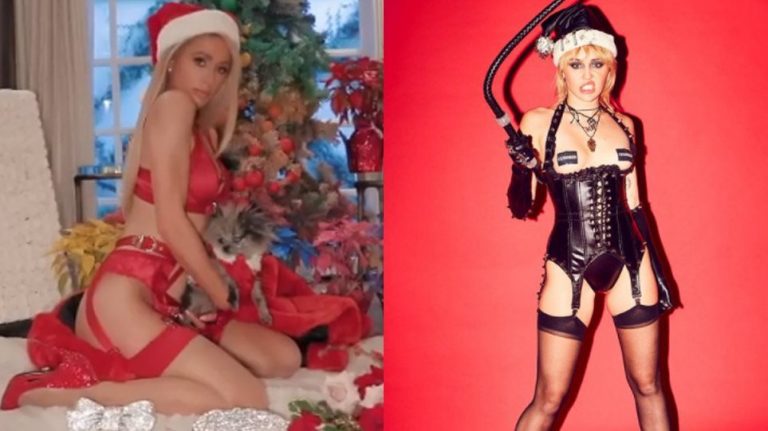 Paris Hilton και Miley Cyrus εύχονται «χρόνια πολλά» φορώντας σέξι γιορτινά εσώρουχα