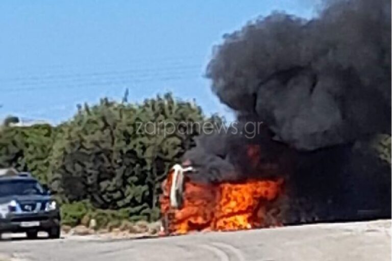 Χανιά: Φωτιά εν κινήσει σε ΙΧ αυτοκίνητο στη Μαλάξα (φωτο)