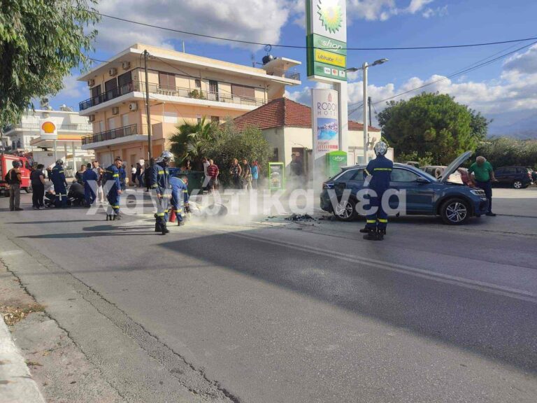 Χανιά: Σοβαρός τραυματισμός δικυκλιστή σε τροχαίο - Άρπαξε φωτιά η μηχανή (φωτο)