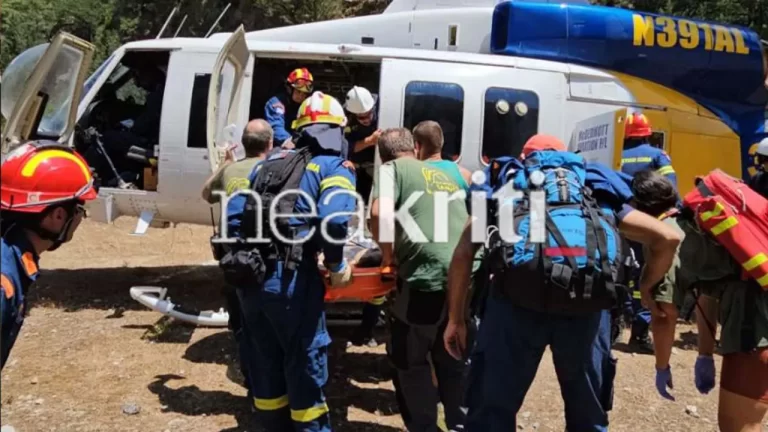 Χανιά: Σε κρίσιμη κατάσταση ο 45χρονος Ισπανός που ακρωτηριάστηκε από πτώση βράχου στο Φαράγγι της Σαμαριάς (φωτο - video)