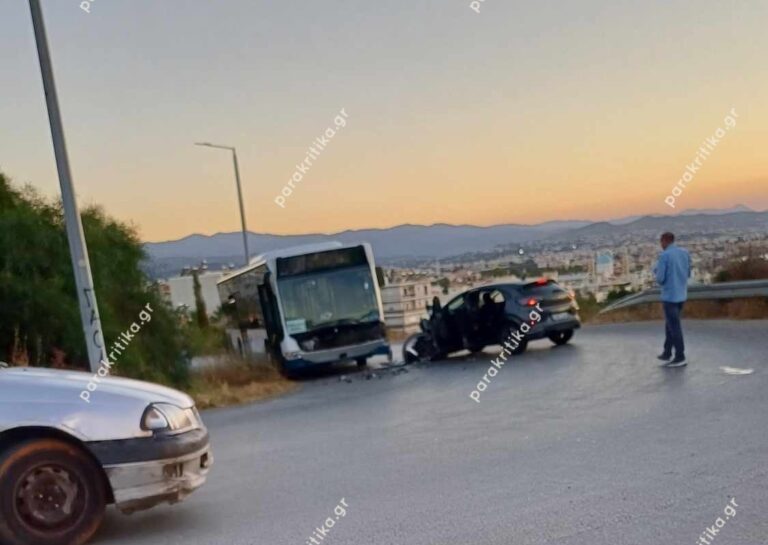 Χανιά: Λεωφορείο συγκρούστηκε με ΙΧ (φωτο)