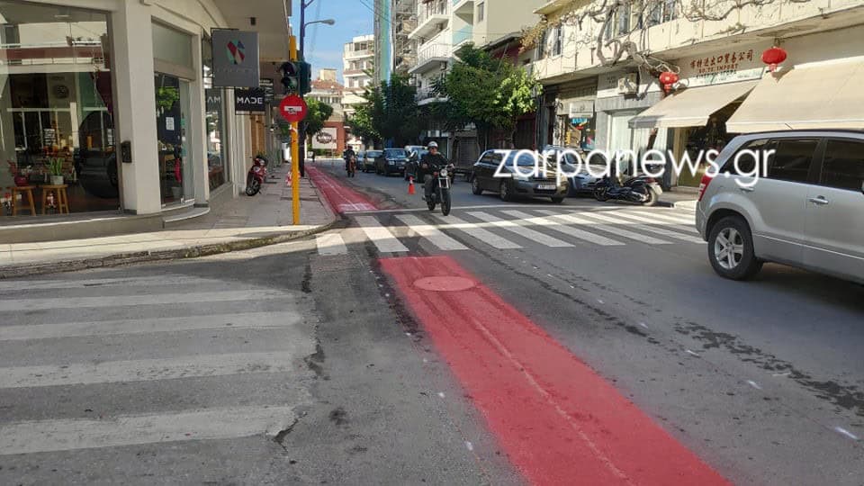 Χανιά: Κυριακή και Δευτέρα θα βάψουν τον ποδηλατοδρόμο στην οδό Κυδωνίας